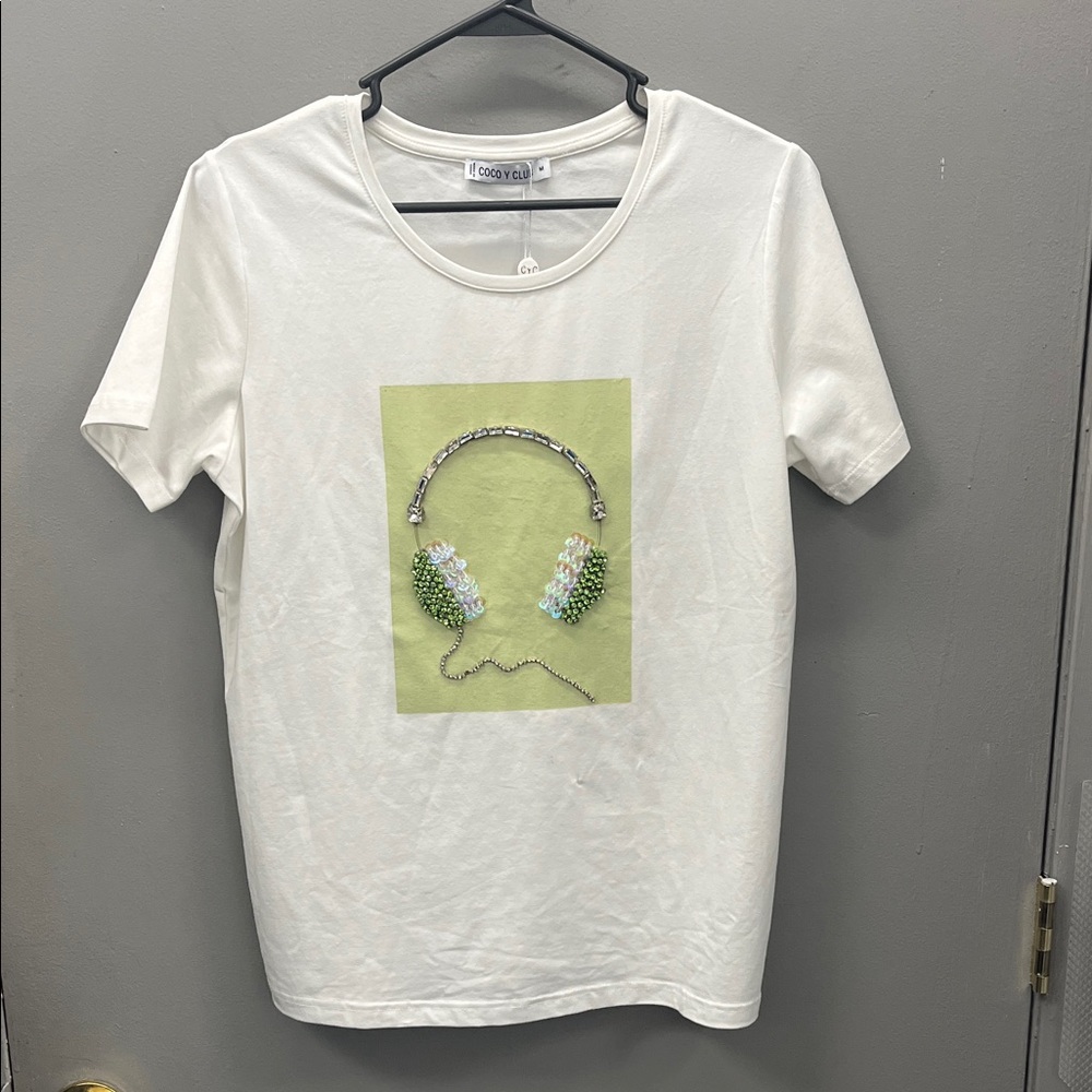 Headphones Graphic Tee - White